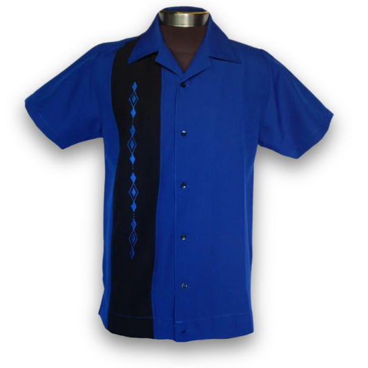 Nifty50's Havana One Panel Diamond Design Men's Shirt - Nichole Jade Rockabilly Boutique