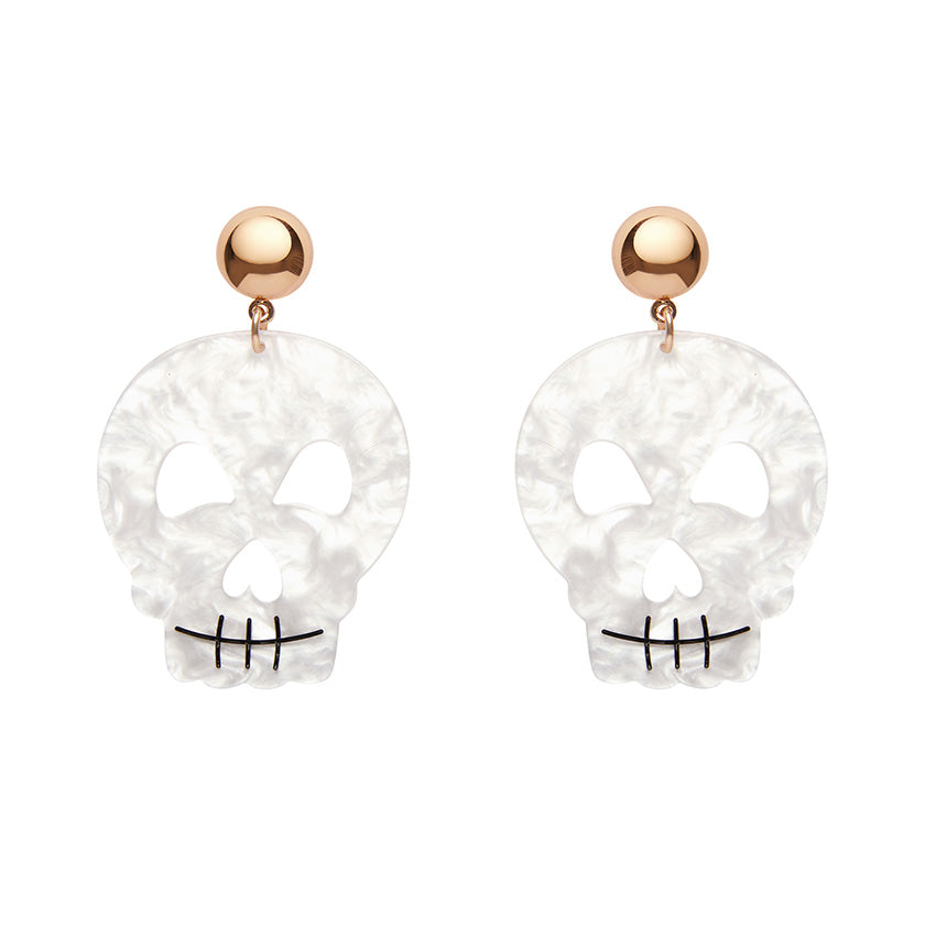 Erstwilder AP1EE02WHS Skull Ripple Statement Earrings - Nichole Jade Rockabilly Boutique