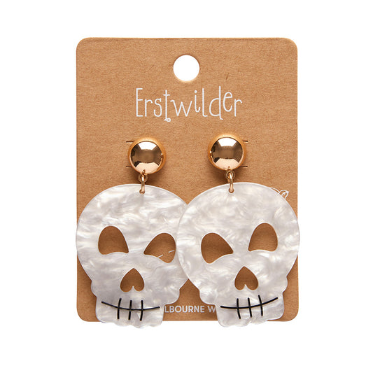 Erstwilder AP1EE02WHS Skull Ripple Statement Earrings - Nichole Jade Rockabilly Boutique