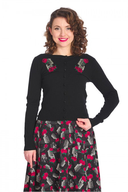 Banned CA21143 Singing Rose Cardigan - Nichole Jade Rockabilly Boutique