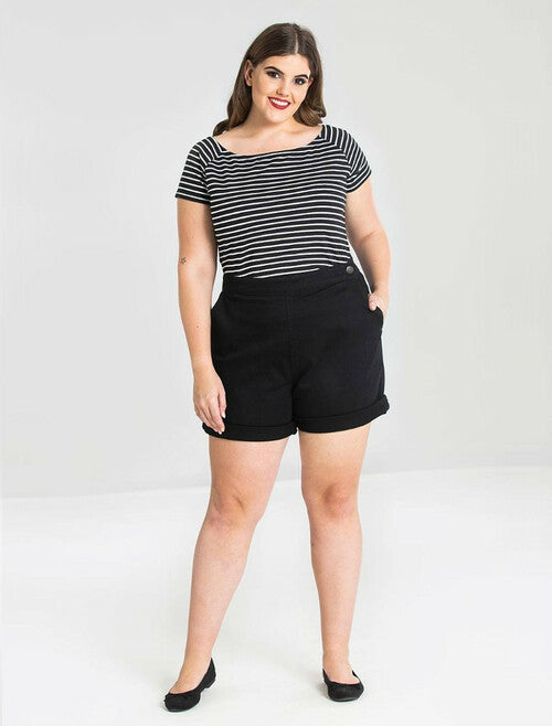 Hell Bunny 5533 Yaz Shorts Black - Nichole Jade Rockabilly Boutique