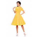 Dolly & Dotty V333-YePolk Darlene Retro Polka Dot Swing Dress - Nichole Jade Rockabilly Boutique
