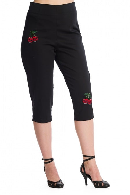 Banned TR31141 Sweet Revenge Cherry Capris - Nichole Jade Rockabilly Boutique