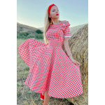 Dolly & Dotty V333-RedGih Darlene Retro Gingham Swing Dress - Nichole Jade Rockabilly Boutique