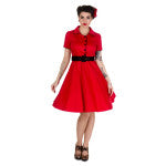 Dolly & Dotty V668-PlainRed Penelope Rockabilly Shirt Dress - Nichole Jade Rockabilly Boutique