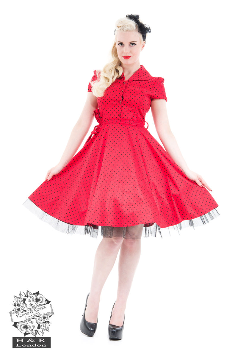 Hearts & Roses 6839 Small Polka Dot Tea Dress - Nichole Jade Rockabilly Boutique