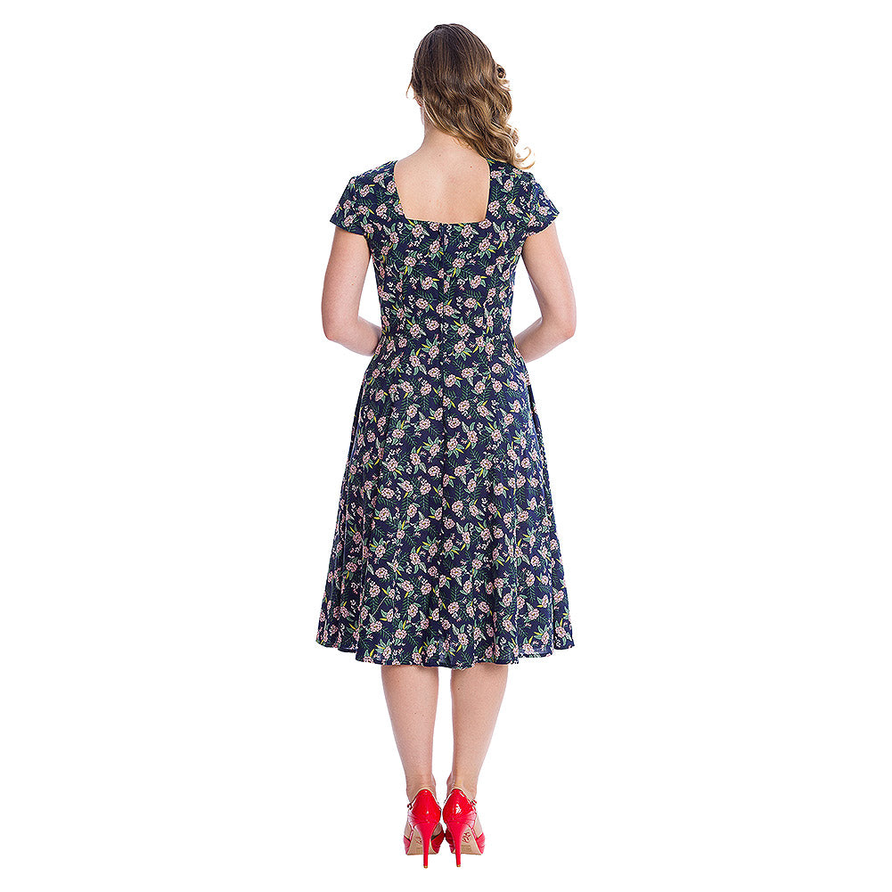 Banned DR16627 Tropic Swing Dress Navy Blue - Nichole Jade Rockabilly Boutique