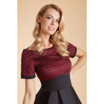 Dolly & Dotty V333-BurgBlack Darlene Retro Swing Dress - Nichole Jade Rockabilly Boutique
