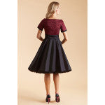 Dolly & Dotty V333-BurgBlack Darlene Retro Swing Dress - Nichole Jade Rockabilly Boutique