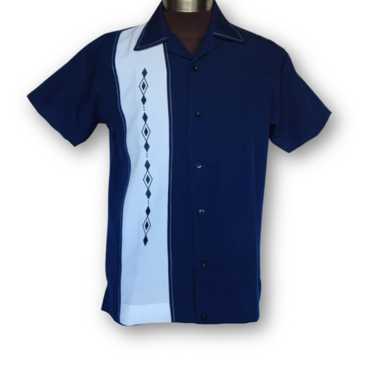 Nifty50's Havana One Panel Diamond Design Men's Shirt - Nichole Jade Rockabilly Boutique