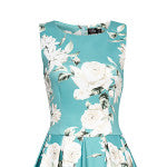 Dolly & Dotty S905-88 Annie Mint Floral Retro Swing Dress - Nichole Jade Rockabilly Boutique