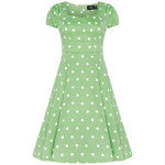 Dolly & Dotty 1695-MinWhPolk Claudia Classic FiftiesbStyle Dress - Nichole Jade Rockabilly Boutique