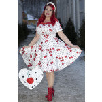 Dolly & Dotty V333-WhiChe Rockabilly Darlene Cherry & Polka Dot Swing Dress - Nichole Jade Rockabilly Boutique