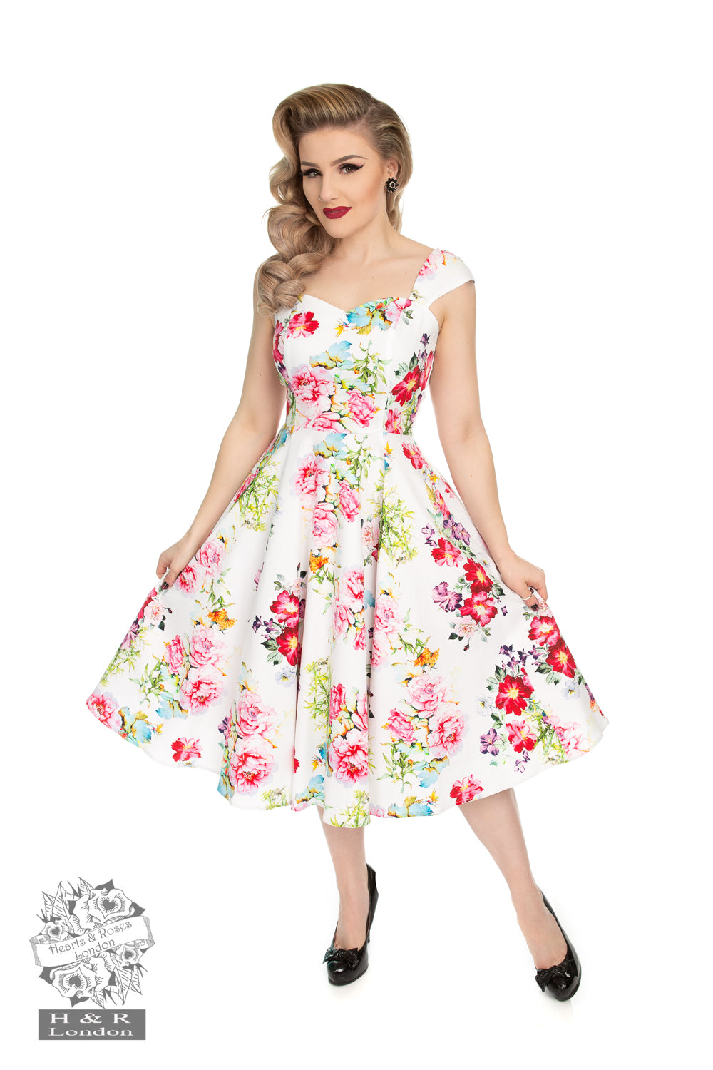 Hearts & Roses 430 Rose Paradise Swing Dress - Nichole Jade Rockabilly Boutique