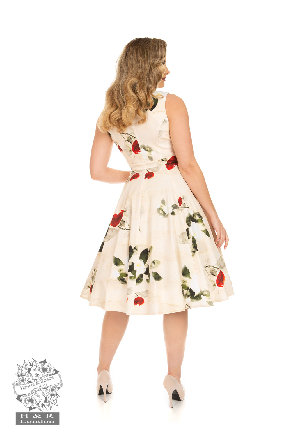 Hearts & Roses 302 Martha Floral Swing Dress - Nichole Jade Rockabilly Boutique