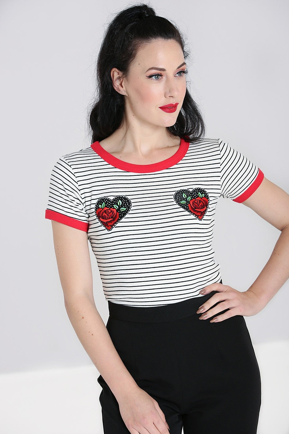 Hell Bunny 0090 Rose Heart Top
