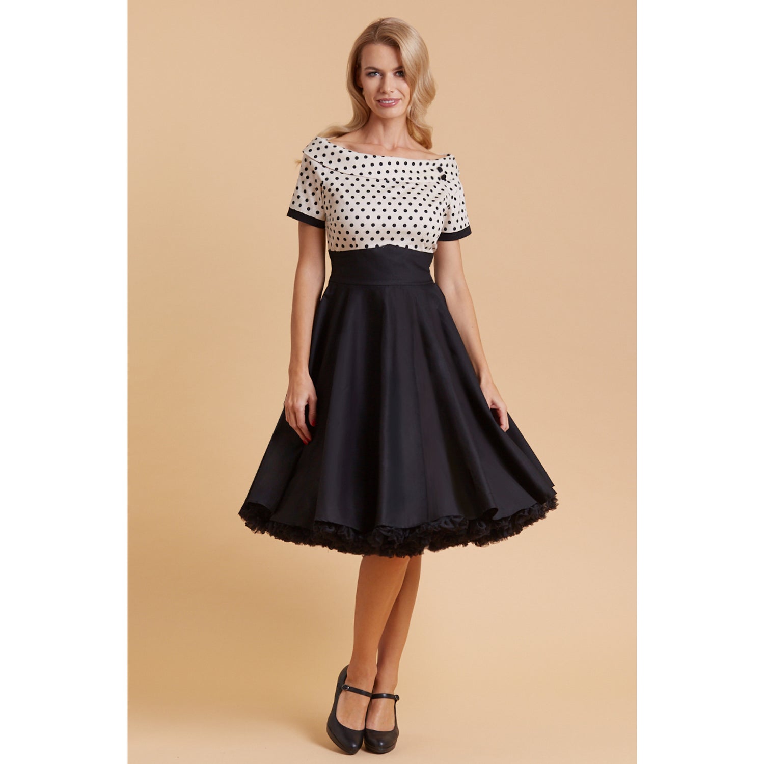 Dolly & Dotty Darlene Polka Dot Swing Dress front