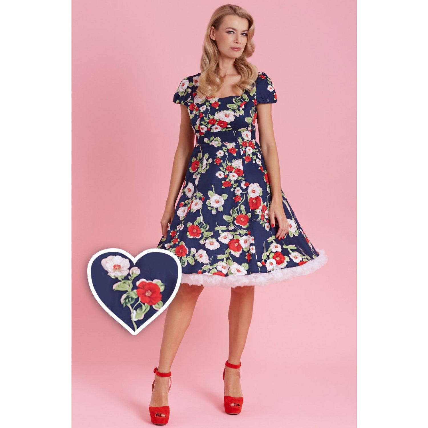 Dolly & Dotty  Claudia Floral Swing Dress