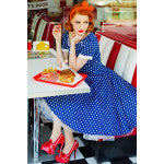 Dolly & Dotty V333-BluPolkNa Darlene 50's Polka Swing Dress - Nichole Jade Rockabilly Boutique