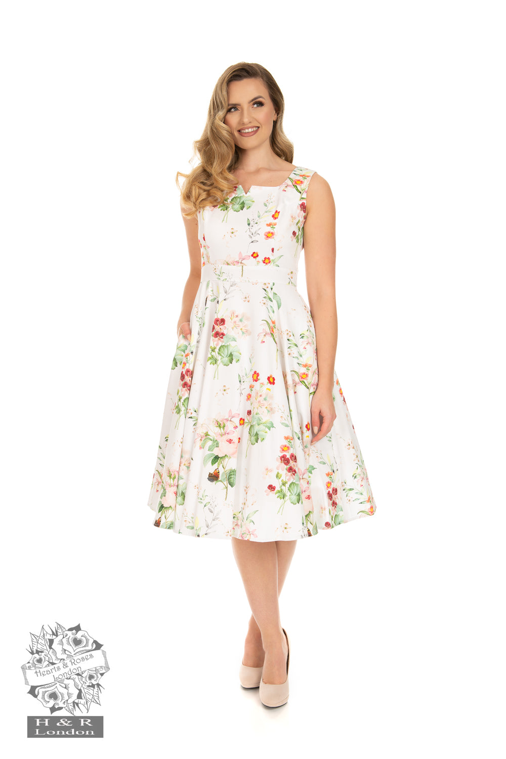 Hearts & Roses 269 Marion Floral Swing Dress - Nichole Jade Rockabilly Boutique