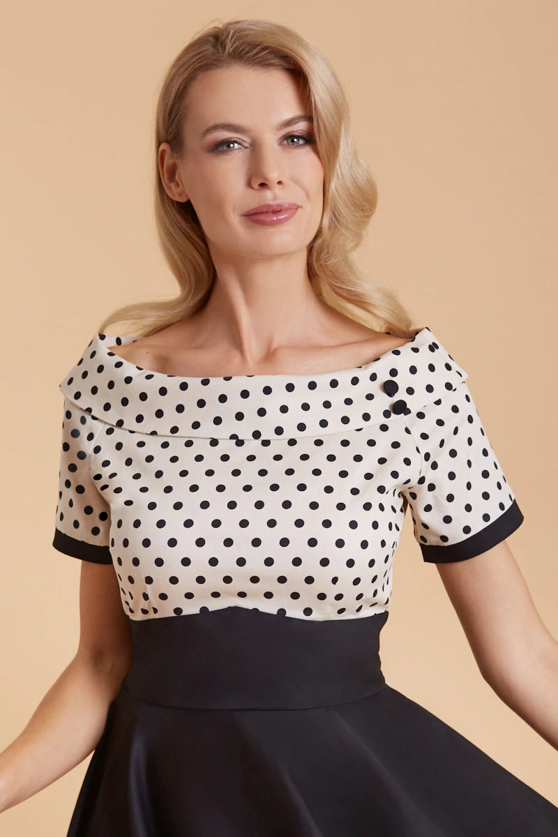 Dolly & Dotty V333 Darlene 50's Style Polka Dot Swing Dress - Nichole Jade Rockabilly Boutique